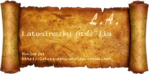 Latosinszky Atália névjegykártya